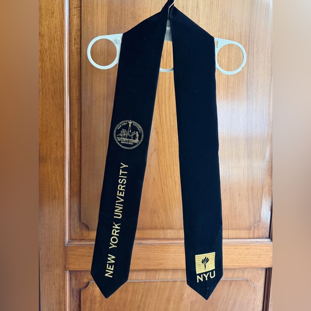 NYU - New York University Black and Gold Suede Graduation Stole / Sash